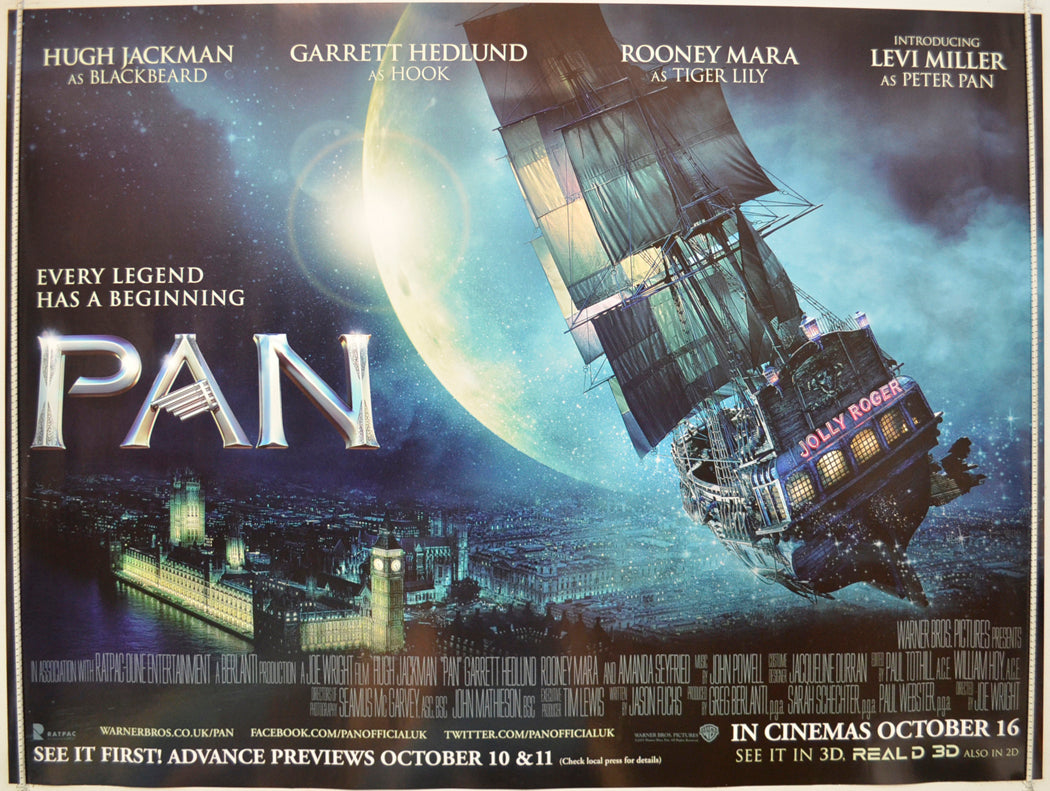 Pan  Original Quad Poster - Film Poster - Movie Poster 