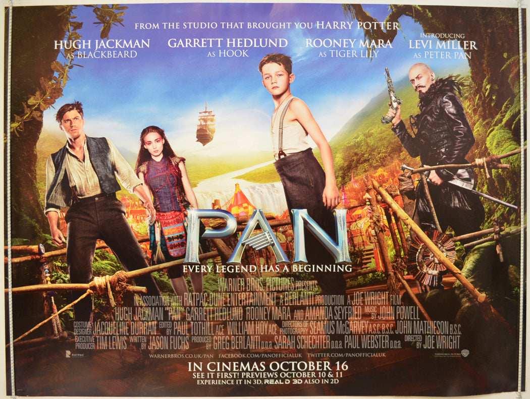 Pan  (Version 2)  Original Quad Poster - Film Poster - Movie Poster 