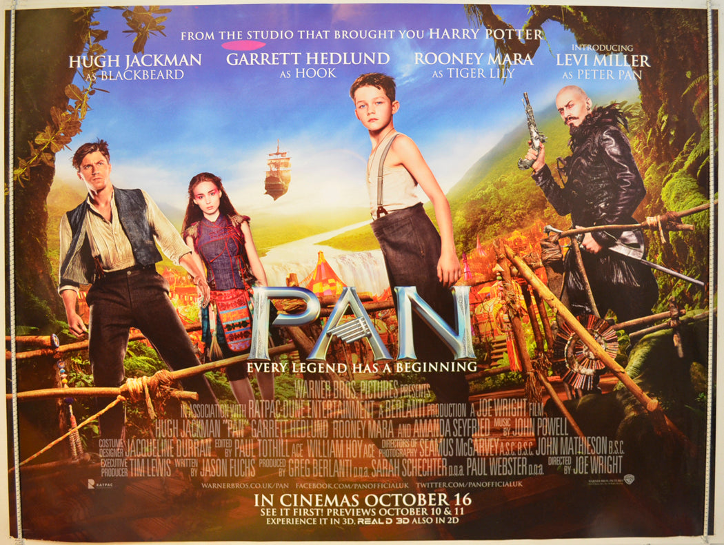 Pan  (Version 2)  Original Quad Poster - Film Poster - Movie Poster 