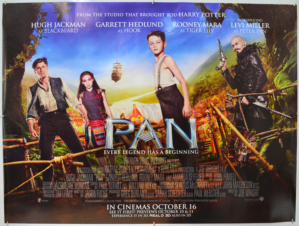 Pan - Original Quad Poster - Film Poster - Movie Poster