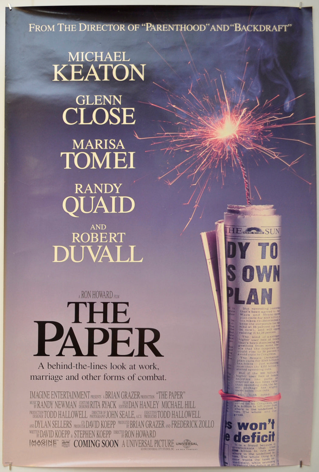 The Paper  Original One Sheet Poster - Film Poster - Movie Poster