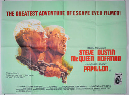 Papillon Original British Quad Poster - Movie Poster