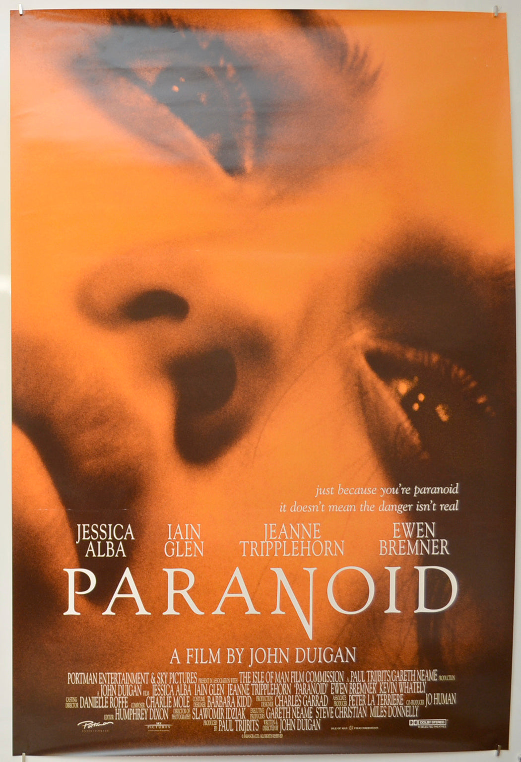 Paranoid Original One Sheet Poster - Film Poster - Movie Poster  