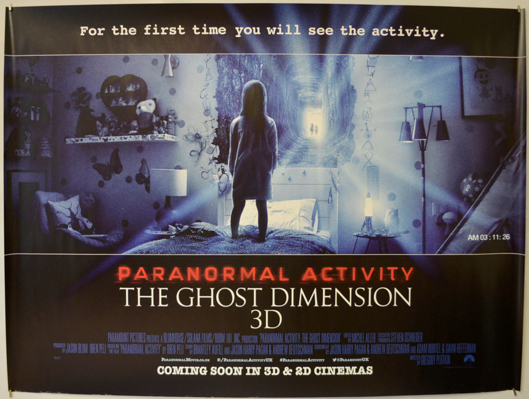 Paranormal Activity: The Ghost Dimension  Original Quad Poster - Film Poster - Movie Poster