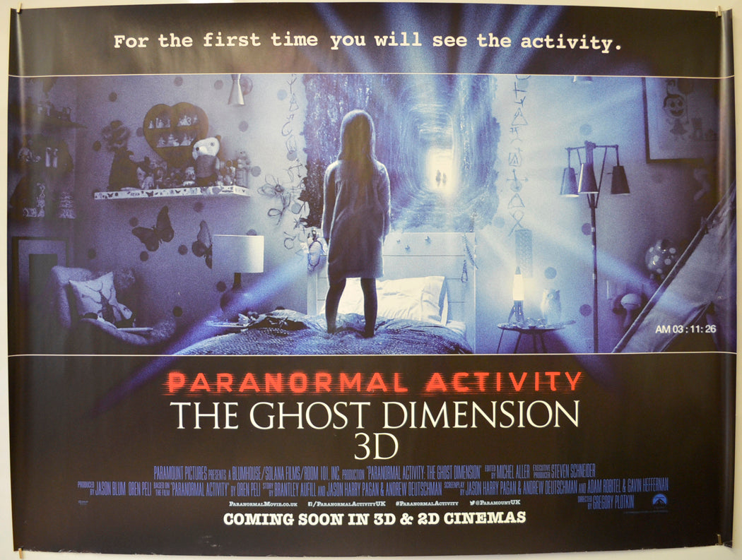 “Paranormal Activity: The Ghost Dimension” Original Quad Poster - Film