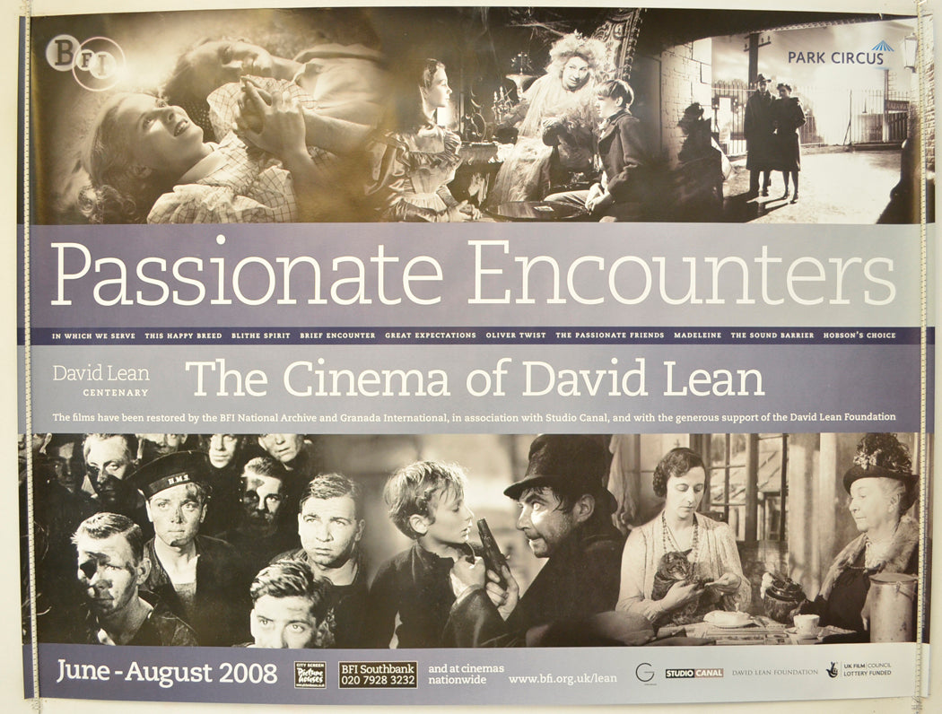 Passionate Encounters  (The Cinema of David Lean BFI Festival)   Original Quad Poster - Film Poster - Movie Poster