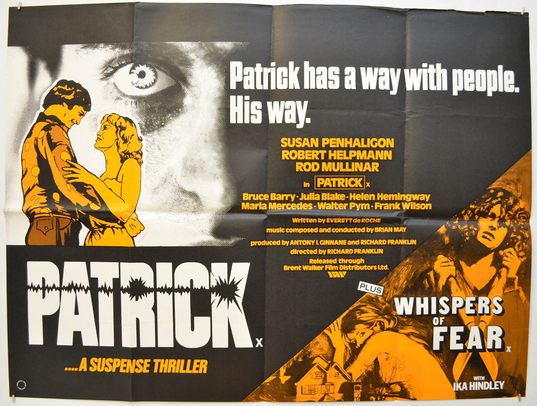 Patrick / Whispers Of Fear (Double Bill) Original Quad Poster - Film Poster - Movie Poster