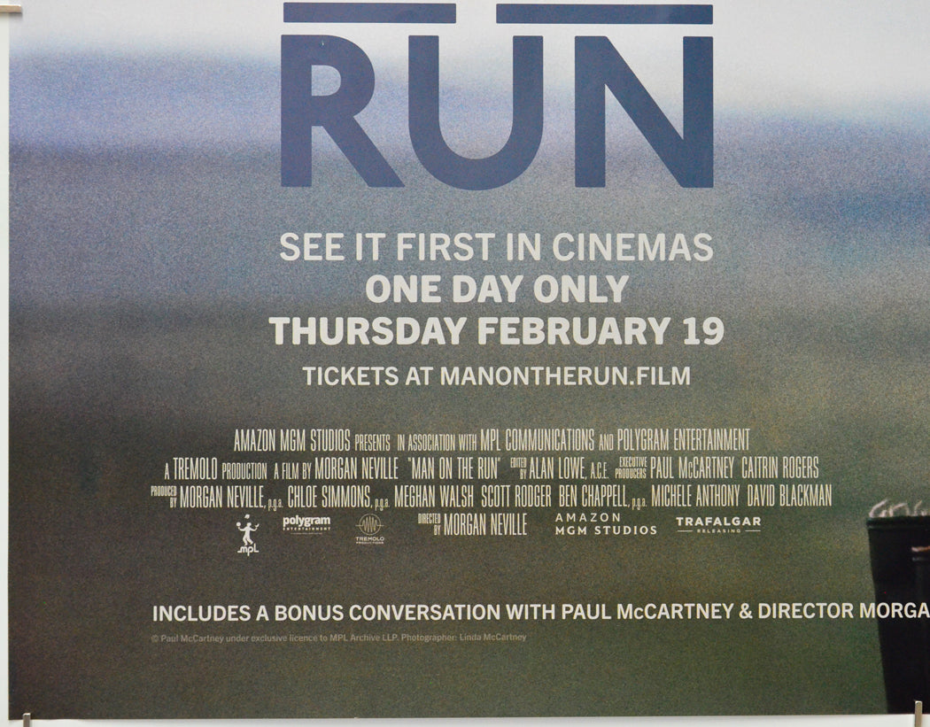 Paul McCartney: Man on the Run (Bottom Left) Cinema Quad Movie Poster 