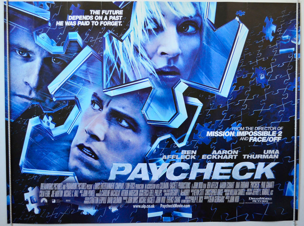 Paycheck Original British Quad Poster - Movie Poster