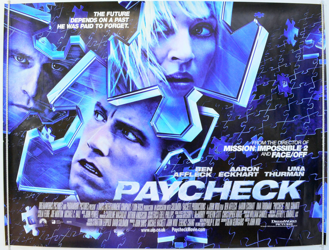 Paycheck Original British Quad Poster - Film Poster - Movie Poster 