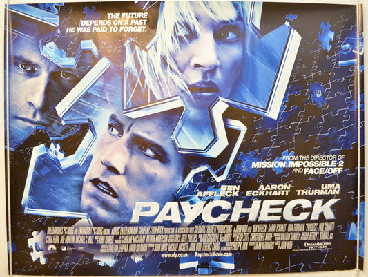 Paycheck  Original Quad Poster - Film Poster - Movie Poster 