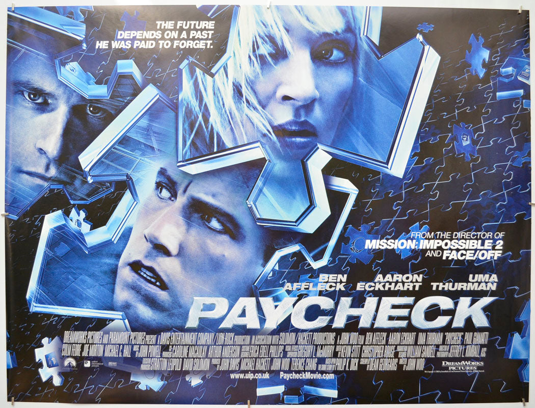 Paycheck Original Quad Poster - Film Poster - Movie Poster