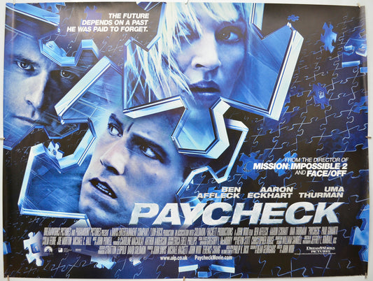 Paycheck Original Quad Poster - Film Poster - Movie Poster  