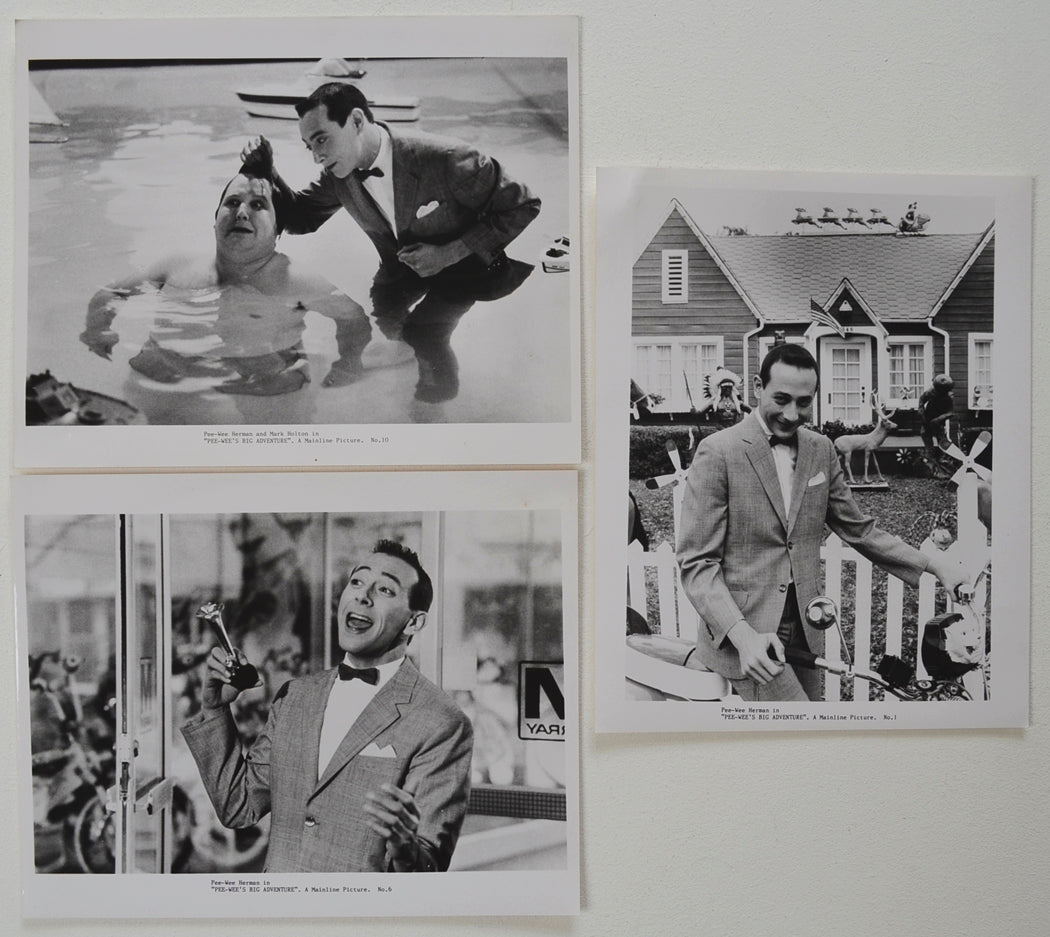 Pee Wee's Big Adventure  3 Original Black And White Press Stills 