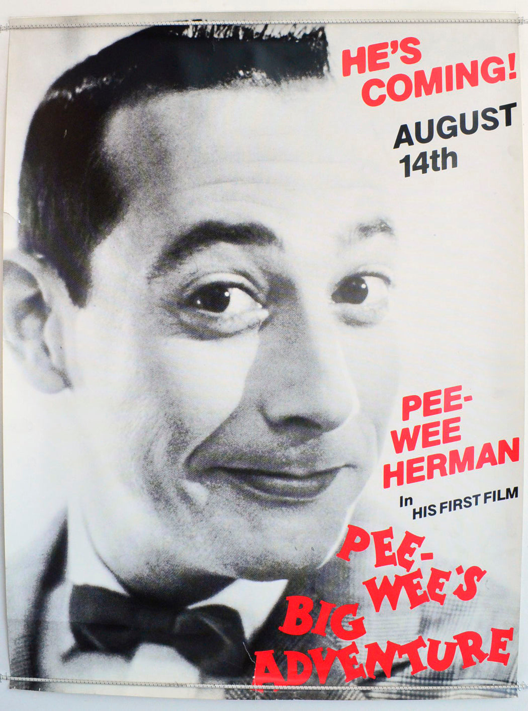 Pee Wee's Big Adventure Original British Quad Poster - Film Poster - Movie Poster 