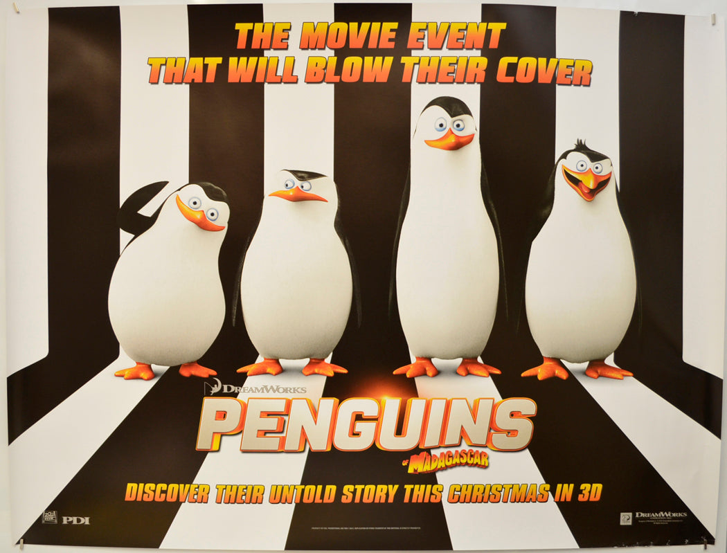 Penguins Of Madagascar  (Teaser / Advance Version)   Original Quad Poster - Film Poster - Movie Poster