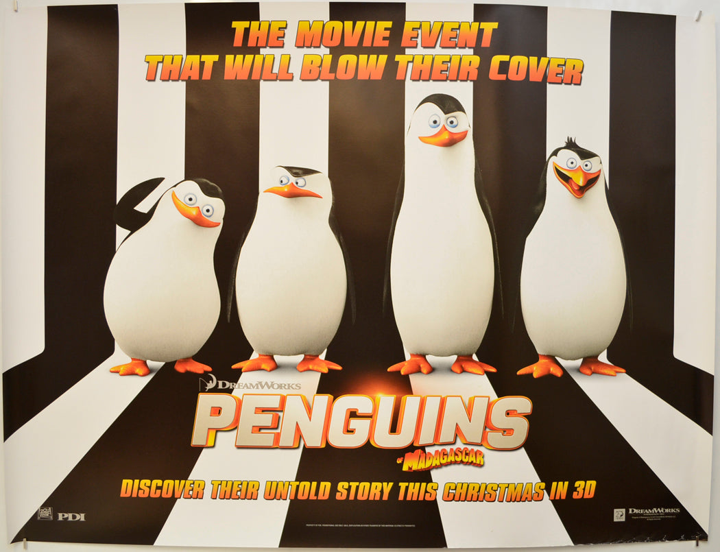 Penguins Of Madagascar  (Teaser / Advance Version)   Original Quad Poster - Film Poster - Movie Poster