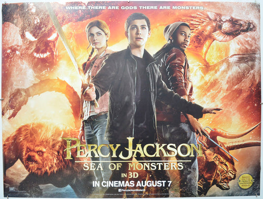 Percy Jackson - Sea Of Monsters (Teaser / Advance Version)  Original Quad Poster - Film Poster - Movie Poster