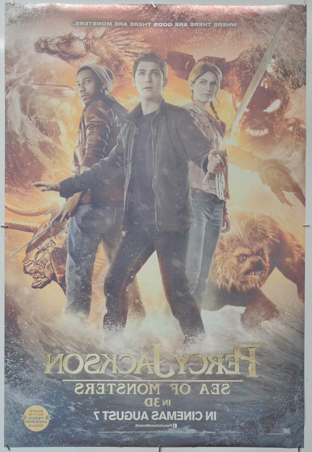 Percy Jackson - Sea Of Monsters (Back) Cinema One Sheet Movie Poster 