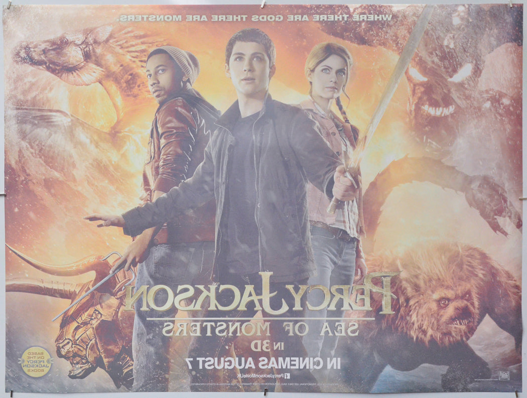 Percy Jackson - Sea Of Monsters (Back) Cinema Quad Movie Poster 