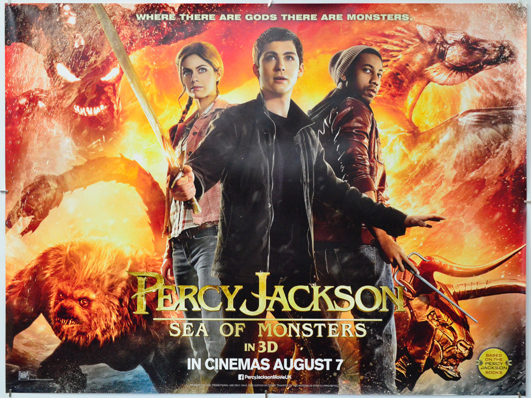 Percy Jackson - Sea Of Monsters - Original Quad Poster - Film Poster - Movie Poster