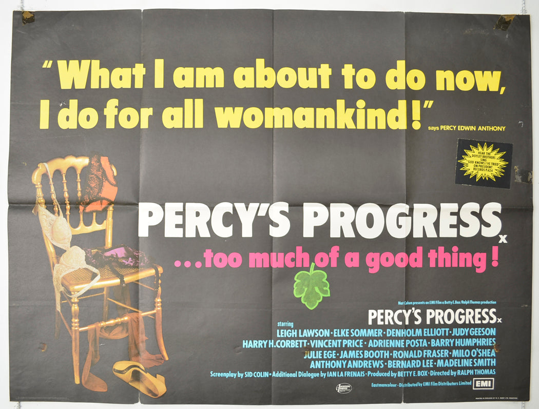 Percy's Progress   Original Quad Poster - Film Poster - Movie Poster 