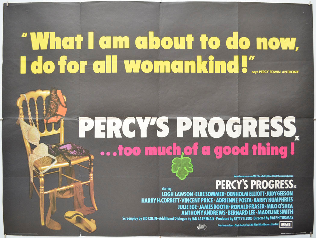 Percy’s Progress  Original Quad Poster - Film Poster - Movie Poster