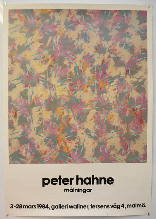 Peter Hahne : Paintings Exhibition  1984 Exhibition Poster for the Gallery Wallner Sweden. Original Swedish Poster – Gallery Poster – Exhibition Poster 