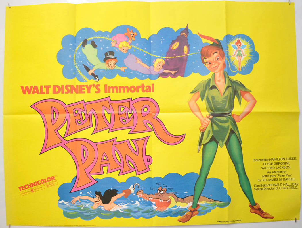 Peter Pan  (1973 re-release) Original Quad Poster - Film Poster - Movie Poster  