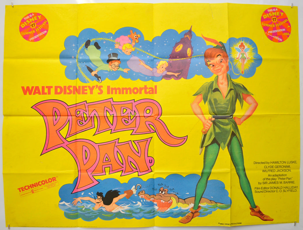 Peter Pan (1973 re-release)  Original Quad Poster - Film Poster - Movie Poster