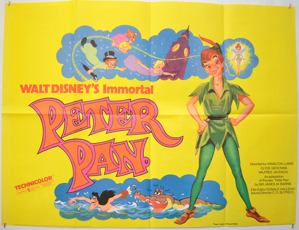 Peter Pan (1973 re-release)  Original Quad Poster - Film Poster - Movie Poster