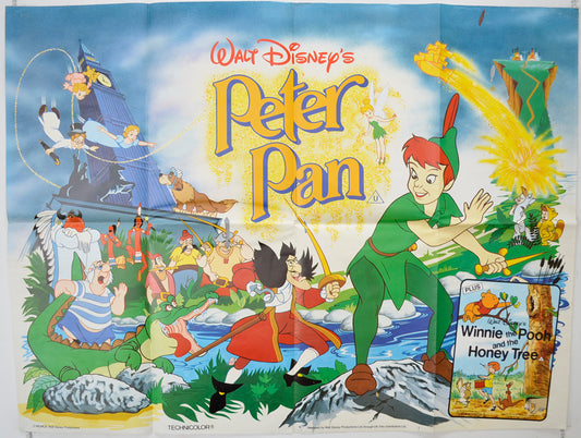 Peter Pan  (1980 re-release)  Original Quad Poster - Film Poster - Movie Poster 