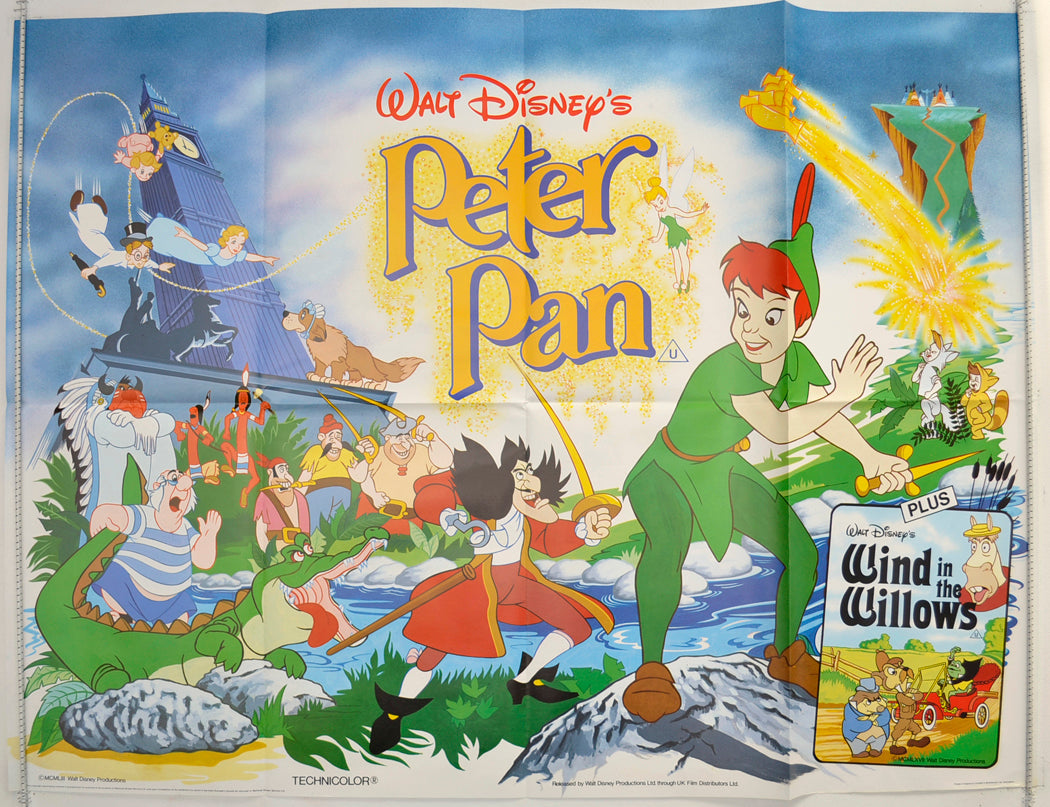 Peter Pan  (1980’s re-release)  Original Quad Poster - Film Poster - Movie Poster 