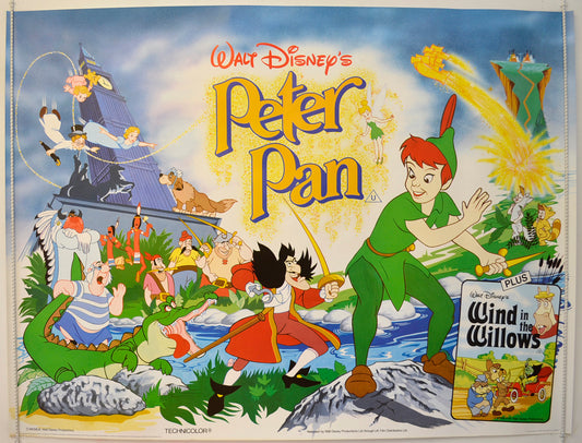 Peter Pan  (1980’s re-release)  Original Quad Poster - Film Poster - Movie Poster 