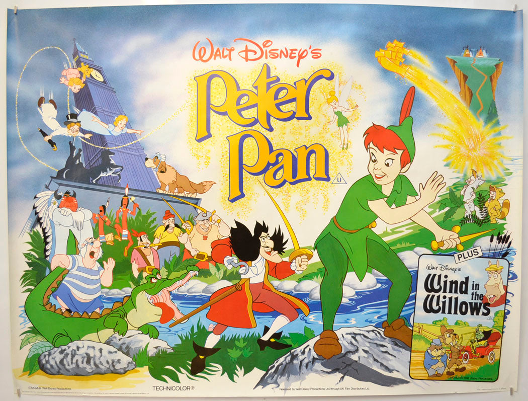 PETER PAN (1980’s re-release Poster) Original Quad Poster - Film Poster - Movie Poster