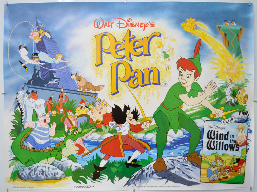 Peter Pan (1980’s re-release Poster) Original Quad Poster - Film Poster - Movie Poster