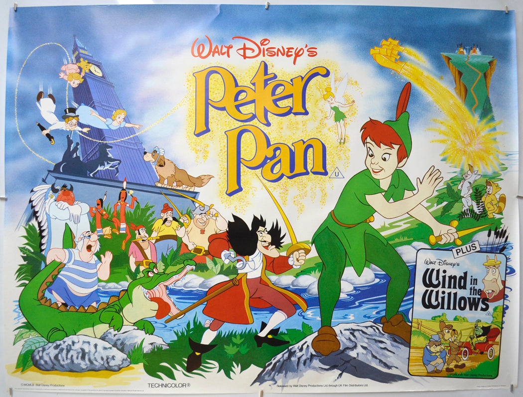 Peter Pan (1980’s re-release Poster)  Original Quad Poster - Film Poster - Movie Poster