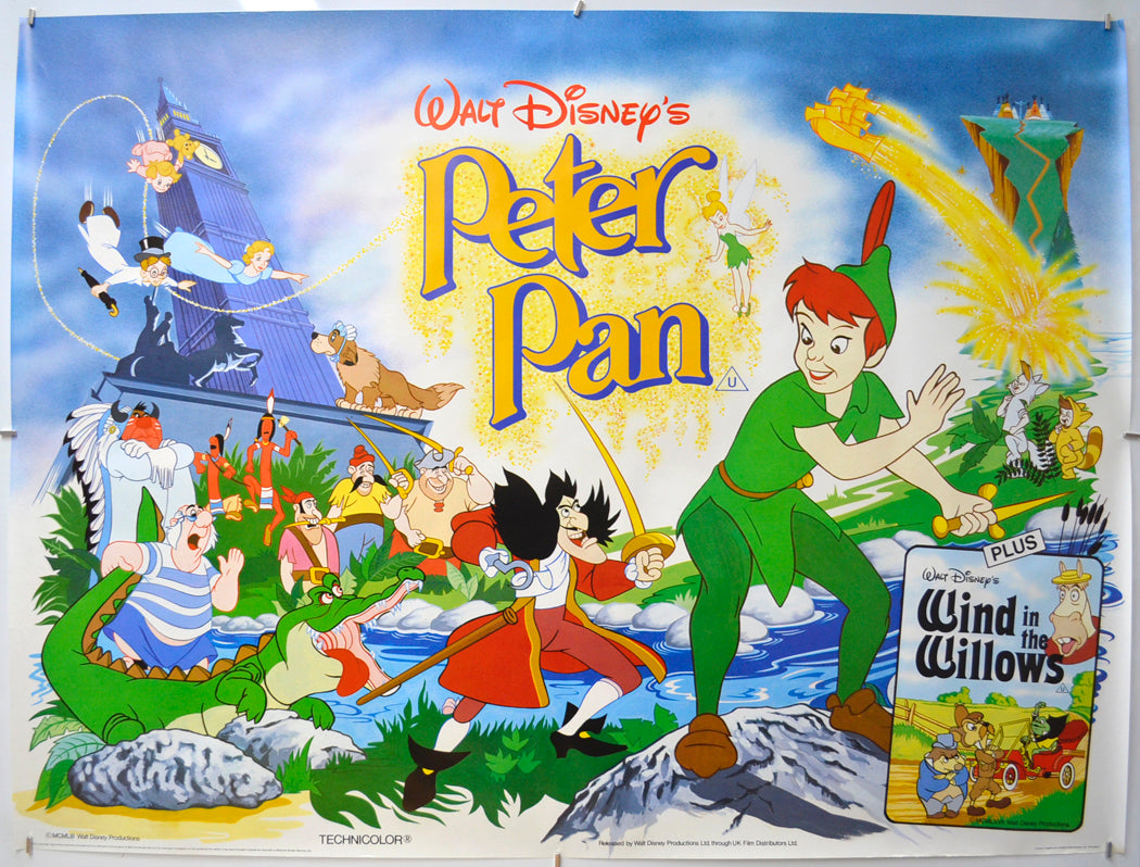 Peter Pan (1980’s re-release Poster)  Original Quad Poster - Film Poster - Movie Poster