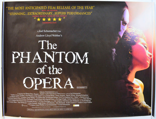 The Phantom Of The Opera Original British Quad Poster - Film Poster - Movie Poster 