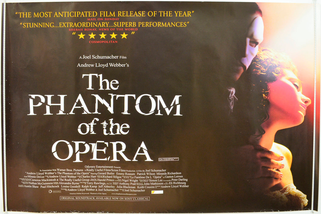 The Phantom Of The Opera  Original British Quad Poster - Film Poster - Movie Poster 