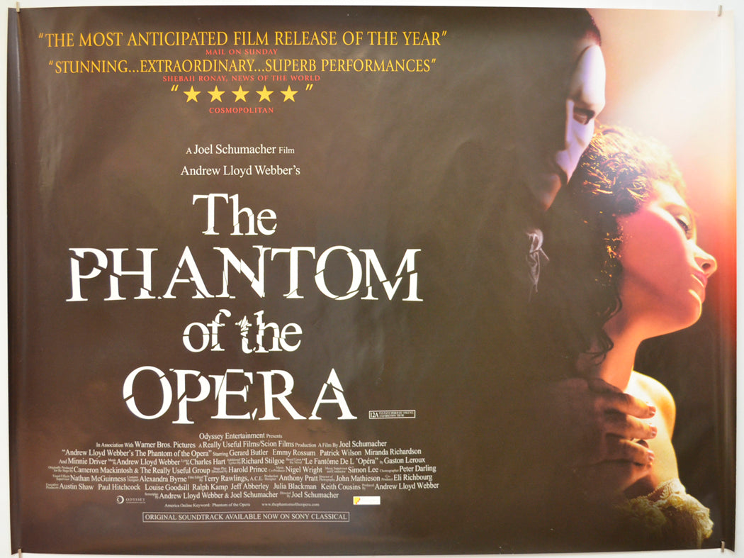 The Phantom Of The Opera Original Quad Poster - Film Poster - Movie Poster  