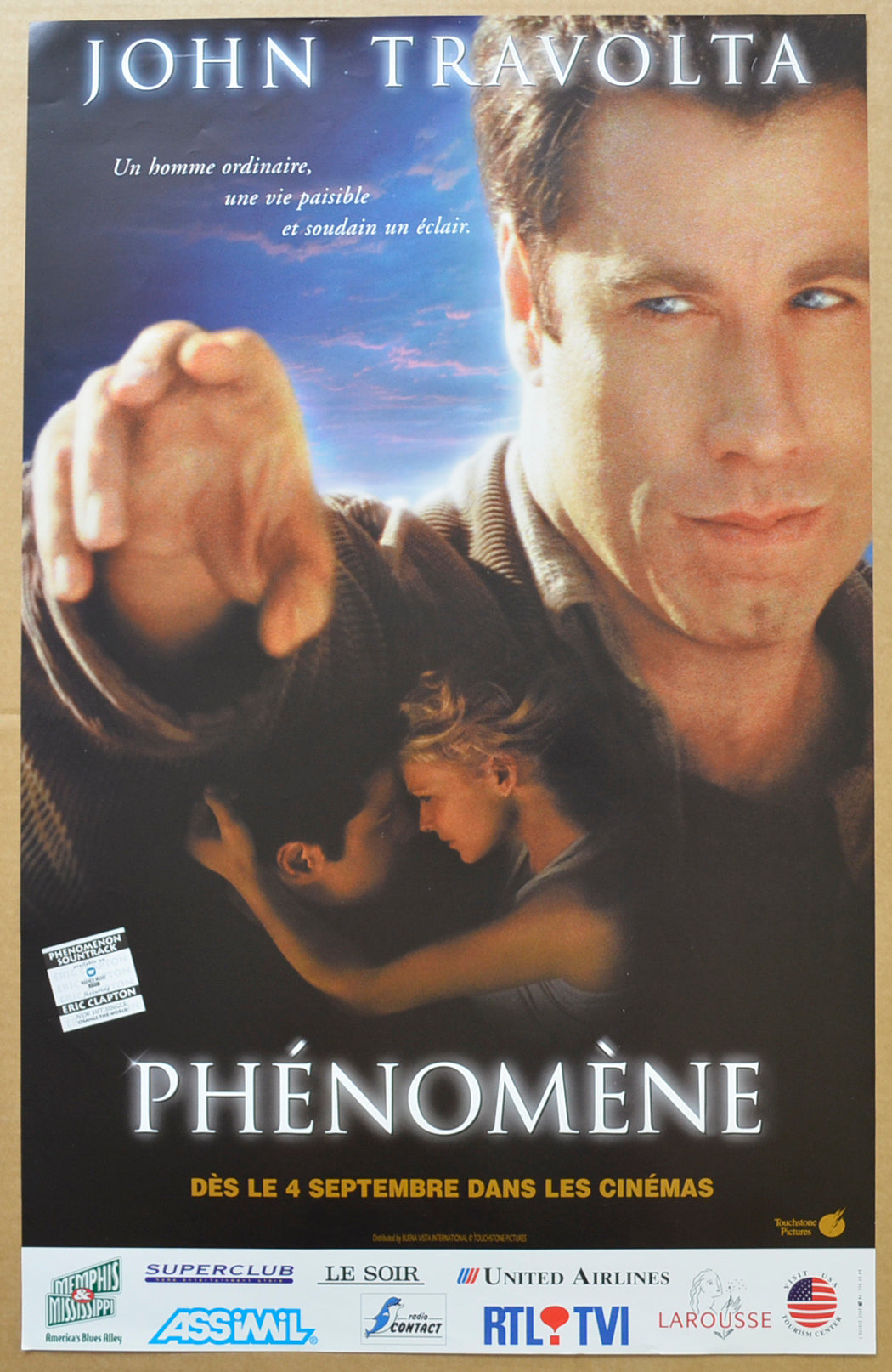 Phenomenon  (Belgian French Title - Phenomene)   Original Belgian Poster - Film Poster - Movie Poster