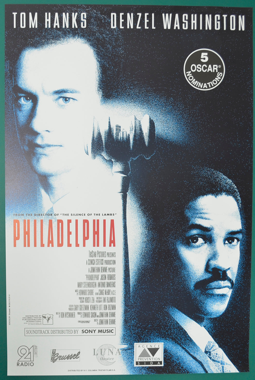 Philadelphia Original Belgian Poster - Film Poster - Movie Poster  