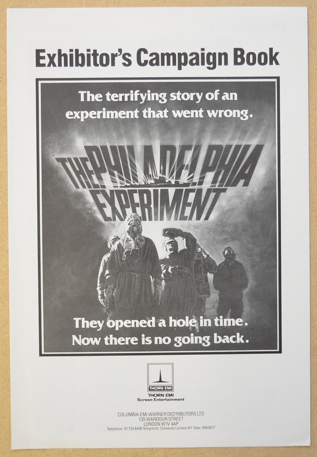 The Philadelphia Experiment Original 4 Page Cinema Exhibitors Campaign Press Book (UK)