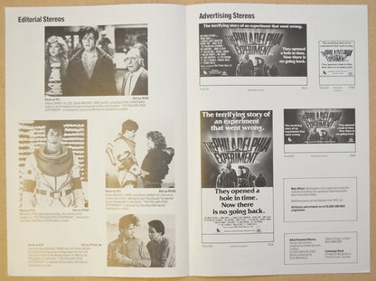 THE PHILADELPHIA EXPERIMENT Cinema Exhibitors Campaign Press Book - BACK 