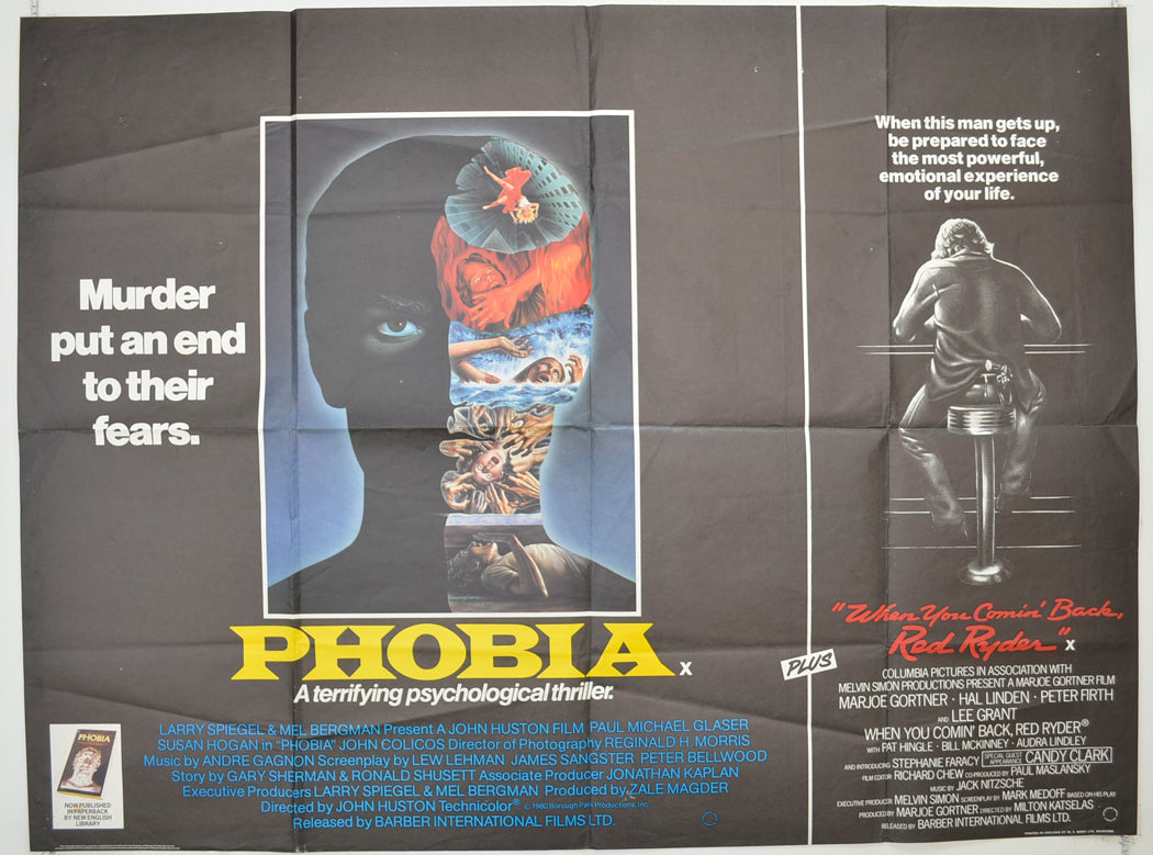 Phobia / When You Comin' Back Red Ryder  (Double Bill)  Original Quad Poster - Film Poster - Movie Poster 