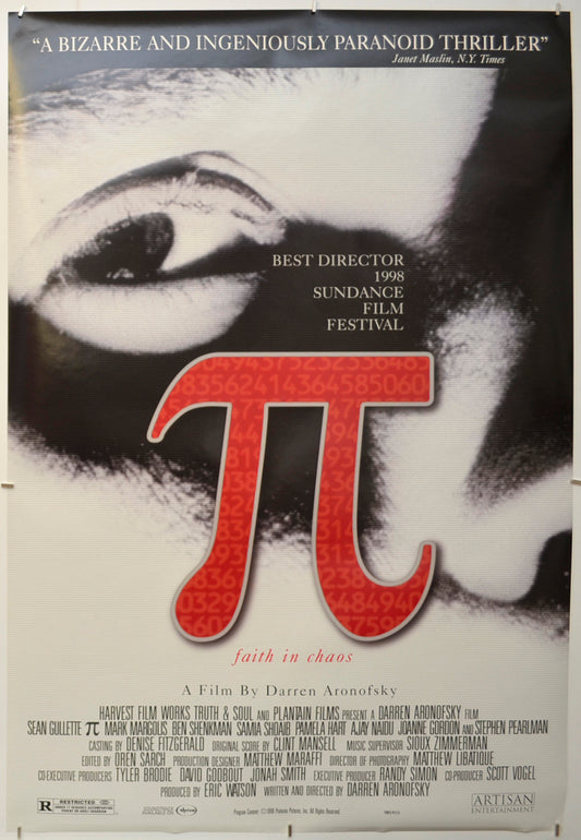 Pi Original One Sheet Poster - Film Poster - Movie Poster