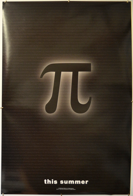 Pi Original One Sheet Poster - Film Poster - Movie Poster  