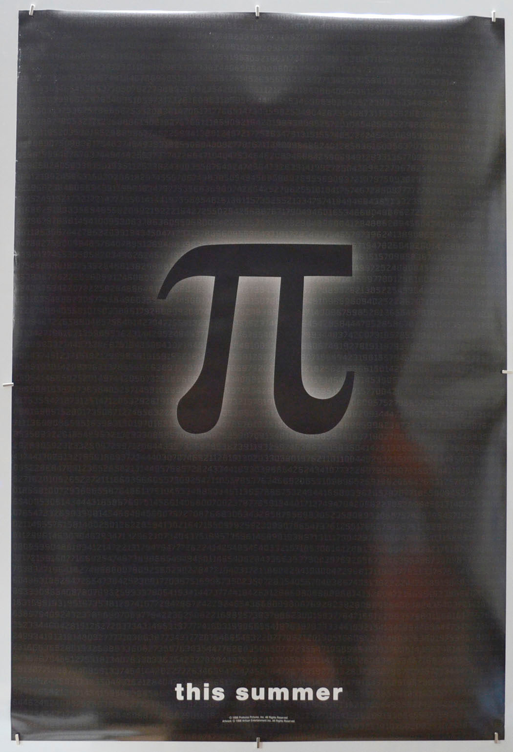 Pi  Original One Sheet Poster - Film Poster - Movie Poster