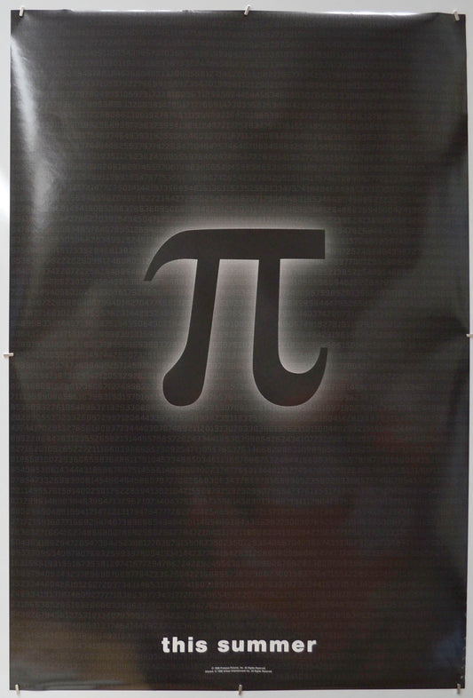 Pi  Original One Sheet Poster - Film Poster - Movie Poster